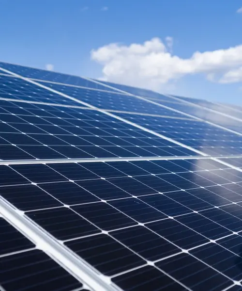 Commercial solar panels on a roof