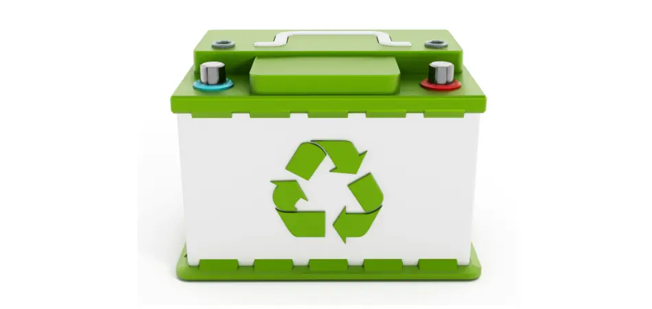 AI-generated car battery with recycling symbol