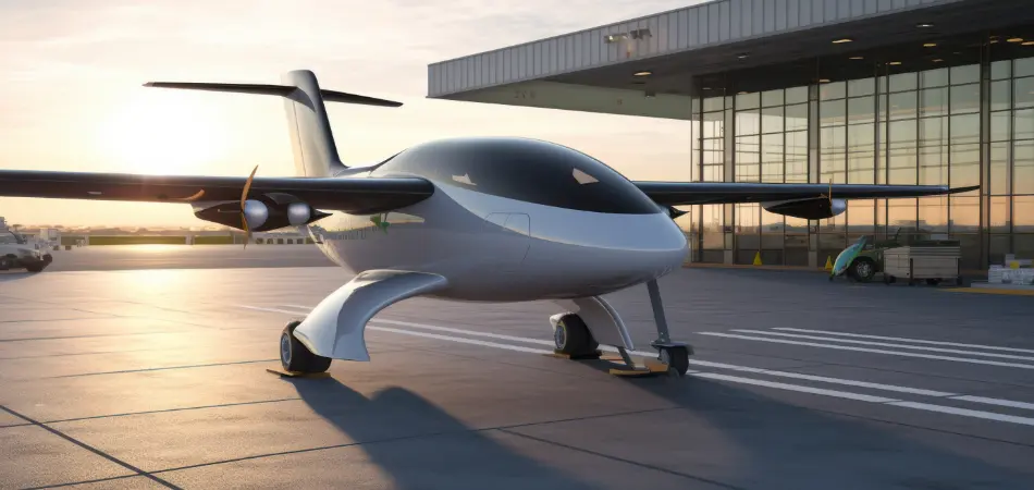 A futuristic electric airplane